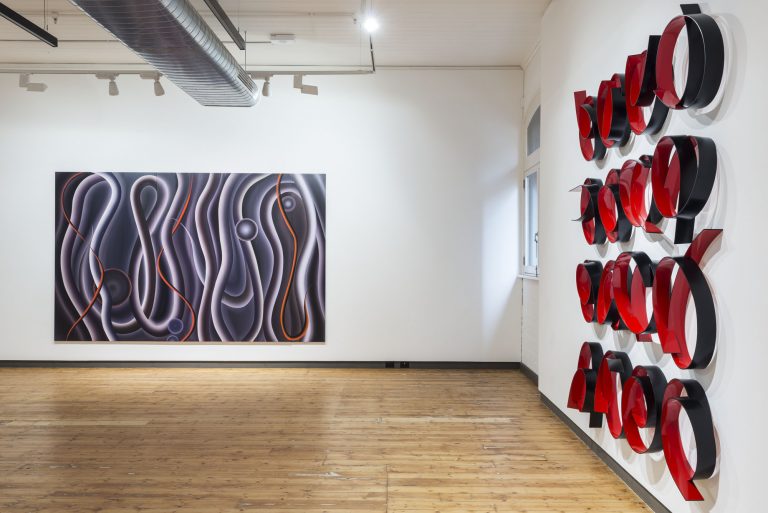 in situ at Karen Woodbury Gallery, Full Circle Red exhibition 2014