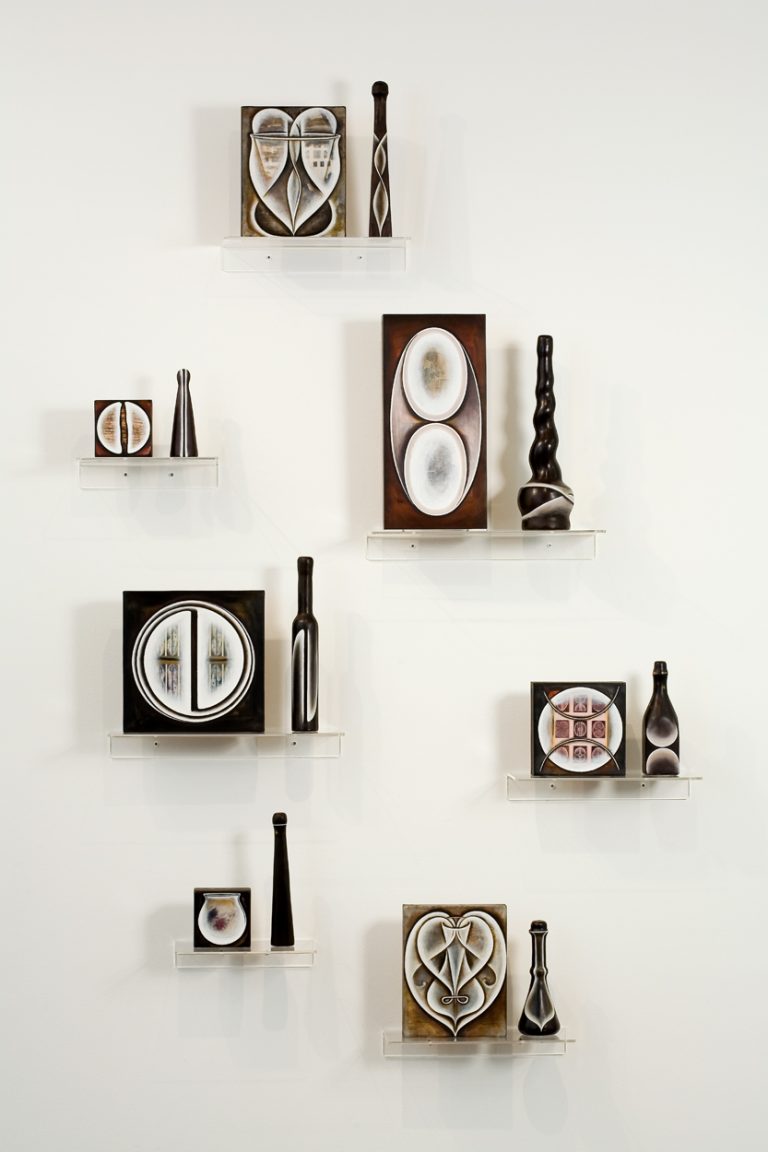 Bottled Histories (7 examples from suites I & II), MIND & MATTER, a 15 year survey exhibition 2010