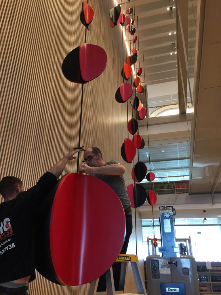 Cascadence, Barangaroo, 2017 – installation day
